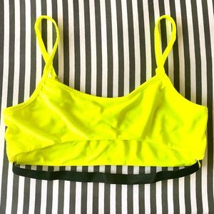 iHeartRaves Neon Yellow Underboob Cutout Bralette
